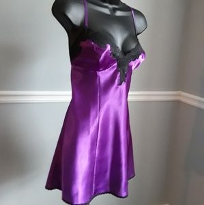 Fredericks of Hollywood Purple Satin Chemise